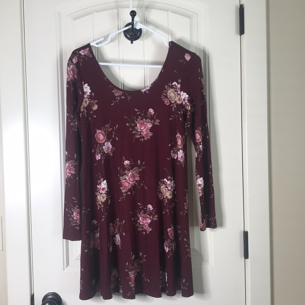 Forever21 floral long sleeve mini dress